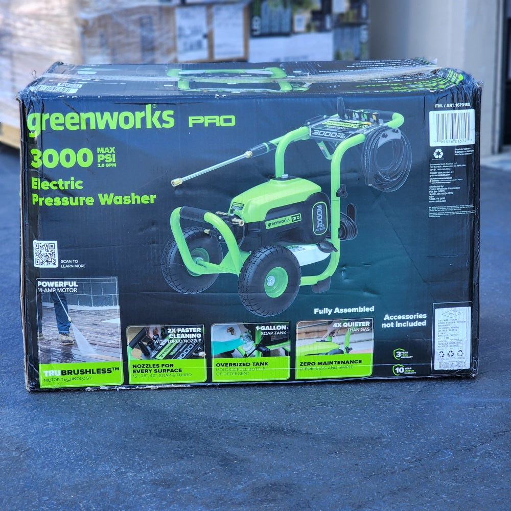 3000 PSI 2.0 GPM Cold Water Electric Pressure Washer 3000 PSI 2.0 GPM Cold Water Electric Pressure Washer